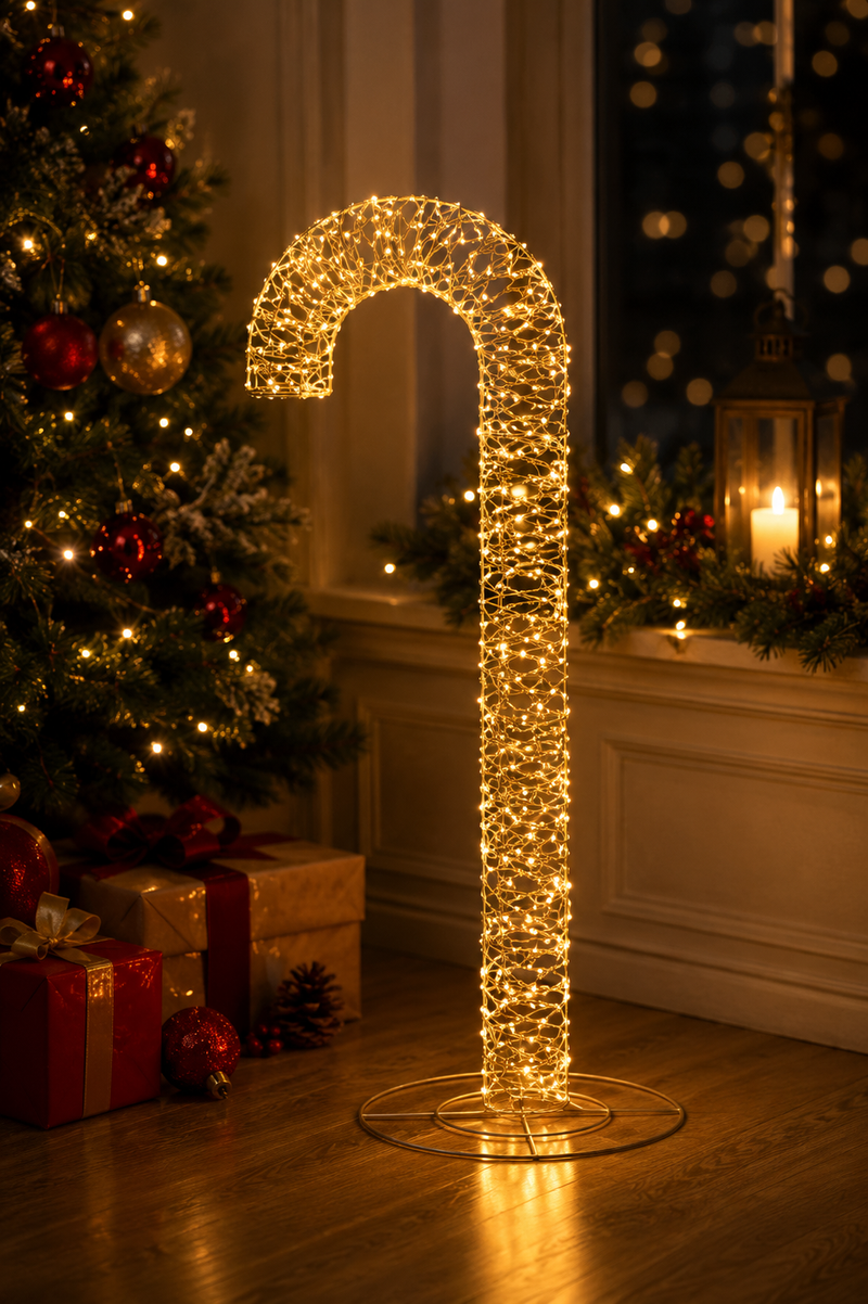 Ad Trend Bastone Natale 600 Led 34 x 35 x 100 Cm Oro