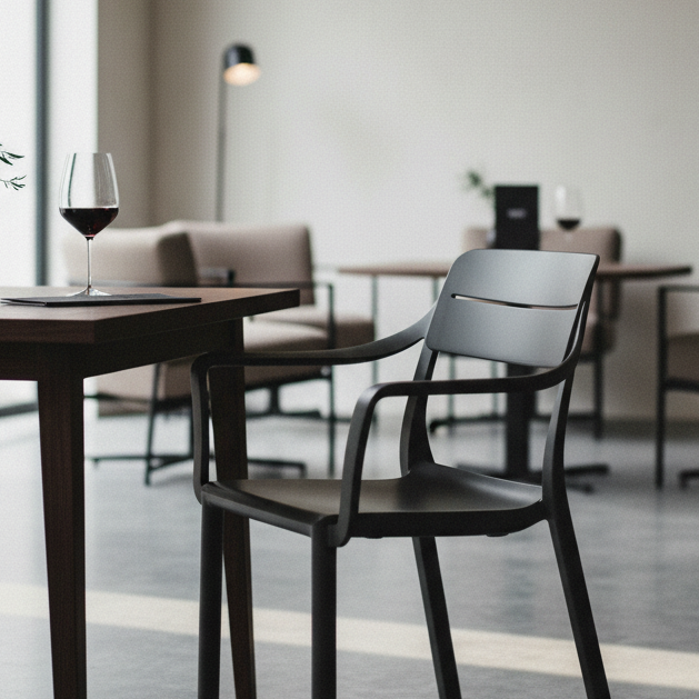 Cassia Armchair Basalt Sophisticated Restaurant