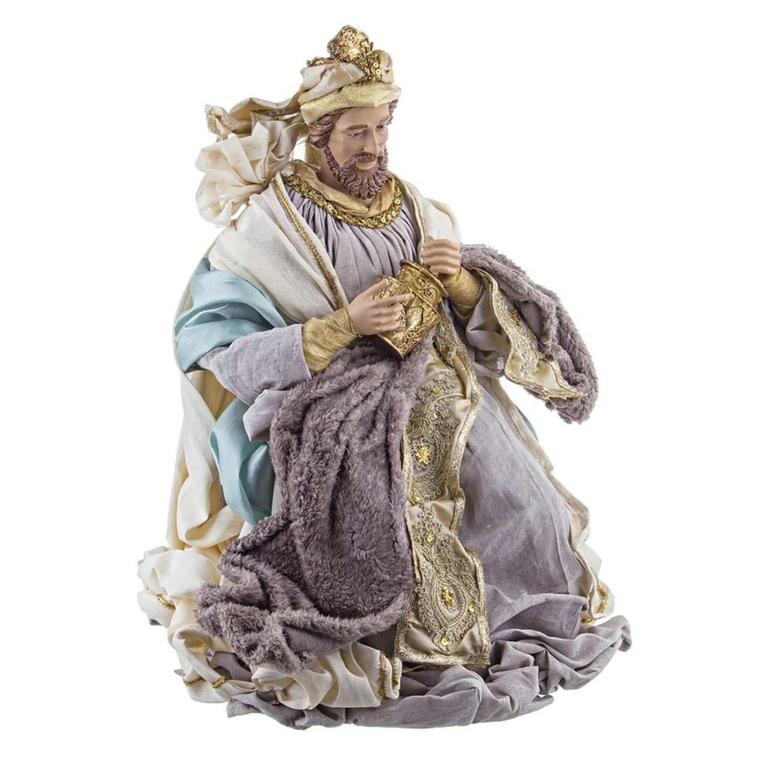 Bizzotto Figura Re Magio Seduto | Decorazione Presepe Natale