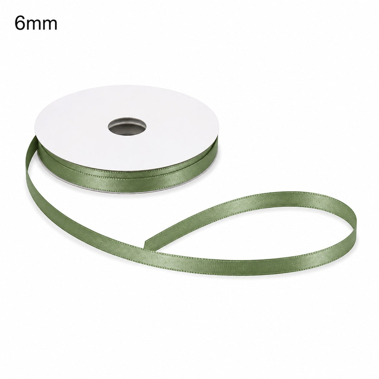 ETM Nastro Doppio Raso Colore Verde Salvia 6 mm x 50 m