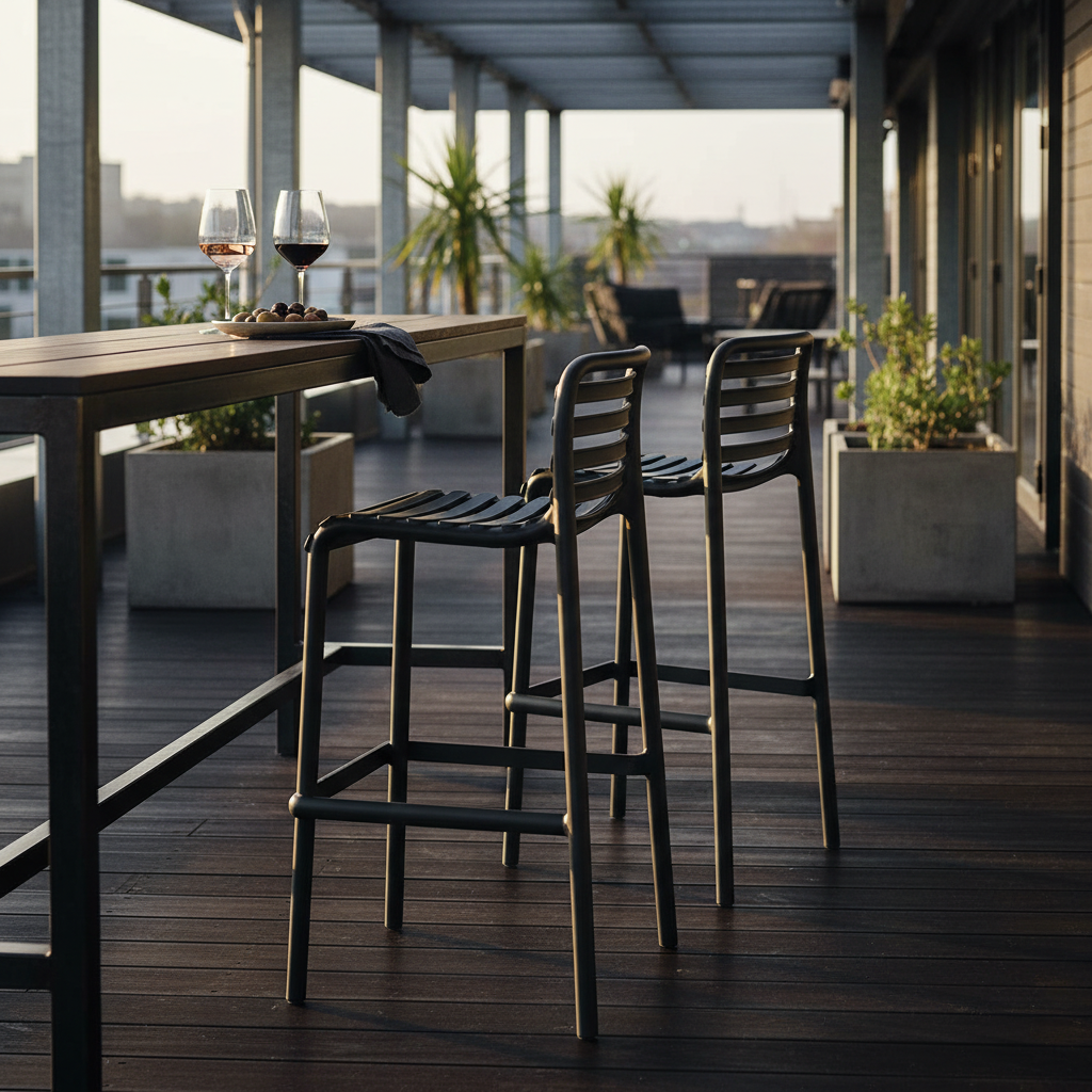 Doga Stool Anthracite Industrial Terrace Bar