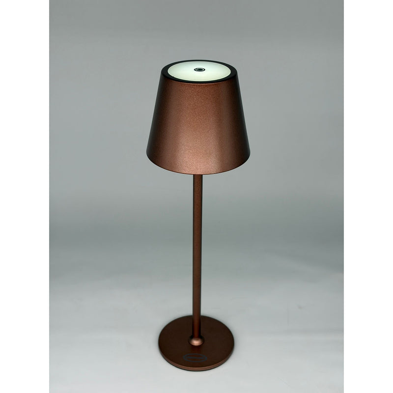 L'Arcolaio Lampada LED Touch Ricaricabile H 38 Cm 10 x 10 Cm IP54 Round Pro Marrone Bronzato
