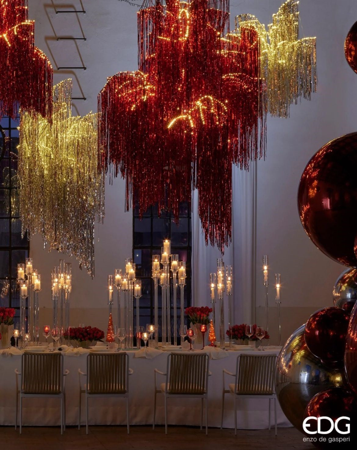 EDG Enzo De Gasperi Christmas Tree Led Fringes 600 Microled H 150 Cm D 90 Cm Champagne