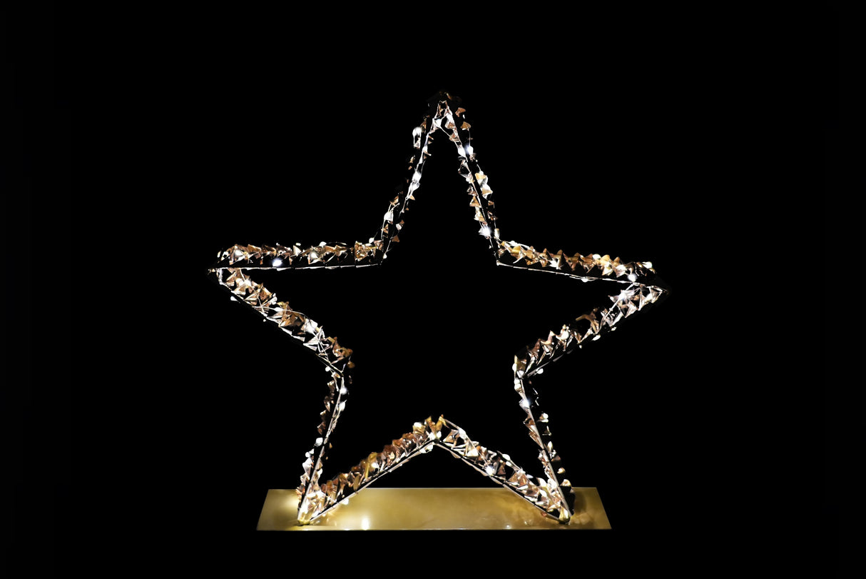 arpimex arpimex decorazione stella di natale con base 40 x 6 x 38 cm con 100 led luce calda ean 8018318555503