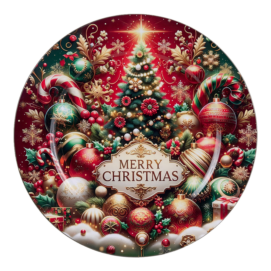 arpimex arpimex piatto decoro albero di natale d 40 cm plastica rosso ean 8018318504495