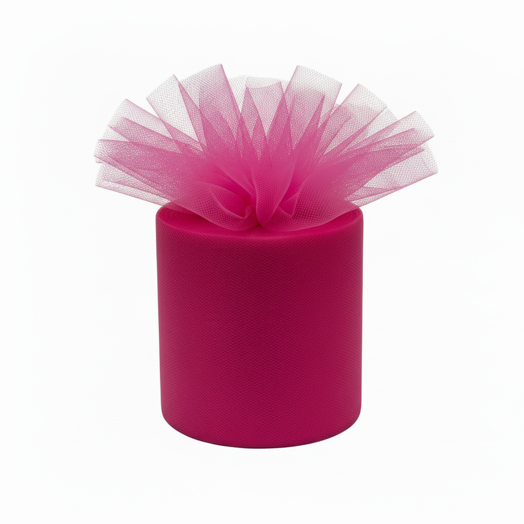 Rotolo Tulle semi-trasparente per bomboniere, decorazioni e fai da te. ARPIMEX rotolo fucsia H 12,5 cm × 100 mt, rete fine, no sfilacciatura ean 8018318043390