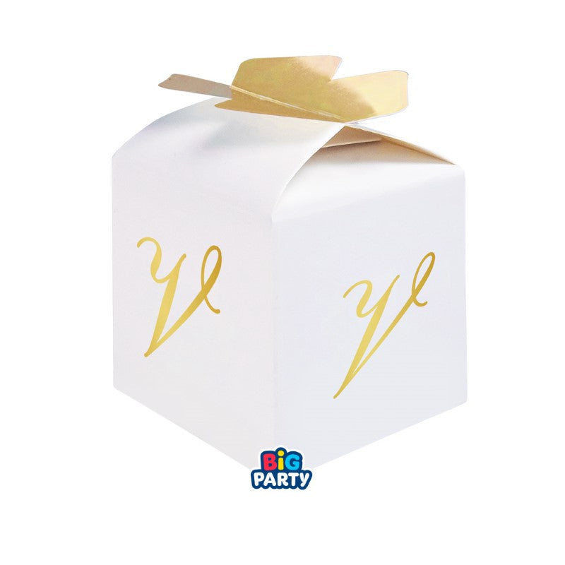 big party big party bomboniera scatoline cubetto fiocco lettera v cf 10 pz ean 8020834768909