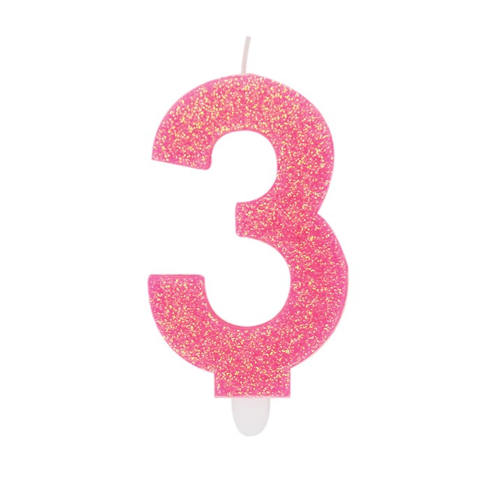 Candela Numerica Grande Glitter Argento - 12 Cm - Cake Love