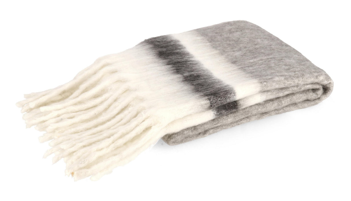 bizzotto bizzotto coperta di natale nayla a righe 130 x 170 cm con frange grigio ean 8051836754058