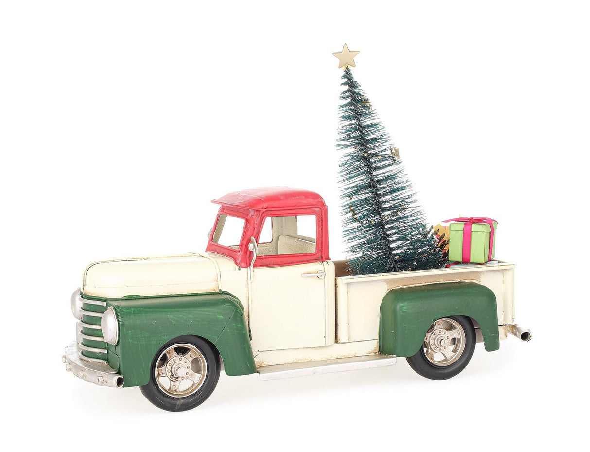 bizzotto bizzotto decorazione di natale motor pick up con pino h 22 cm 38 x 145 cm verde bianco ean 8051836707313