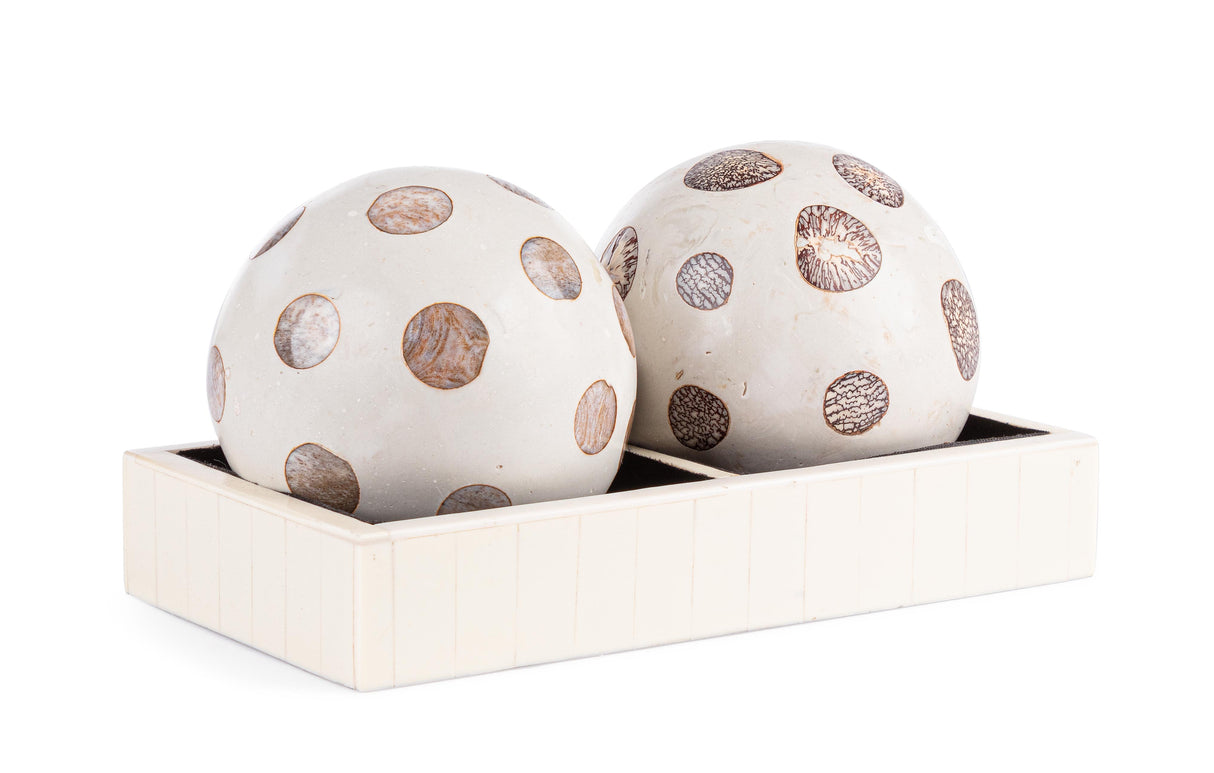 bizzotto bizzotto decoro di natale sfere adventure con vassoio h 11 cm 22 x 12 cm bianco ean 8051836711471