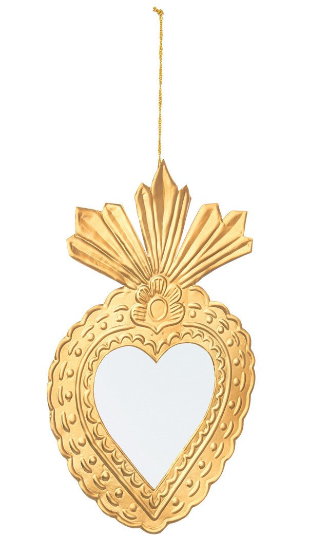 bizzotto bizzotto pendaglio di natale malory cuore con specchio 24 x 34 cm oro ean 8051836715424