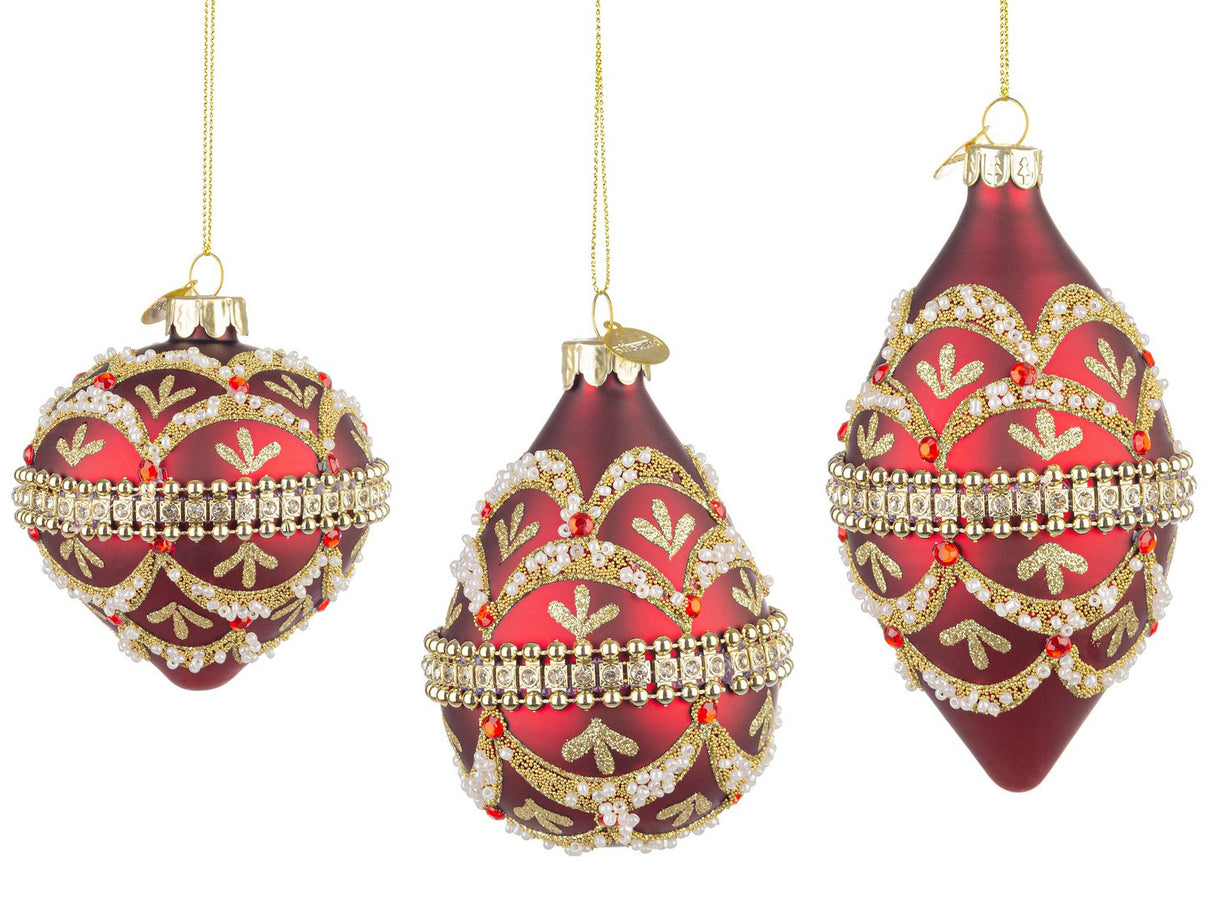 bizzotto bizzotto pendalio di natale beloved vetro rosso ass con brillanti e perle 1 pz ean 8051836743311