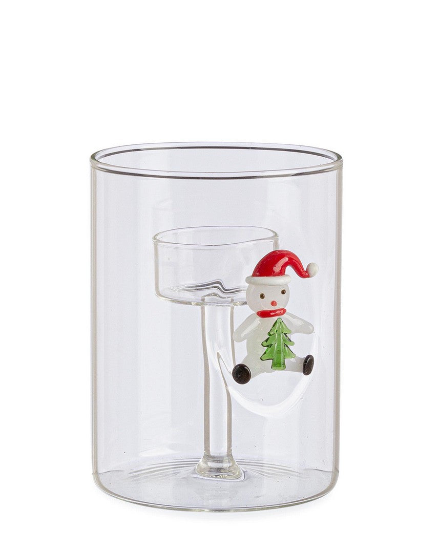 bizzotto bizzotto portacandela lavish con pupazzo di natale h 12 cm d 9 cm con scatola regalo ean 8051836752153