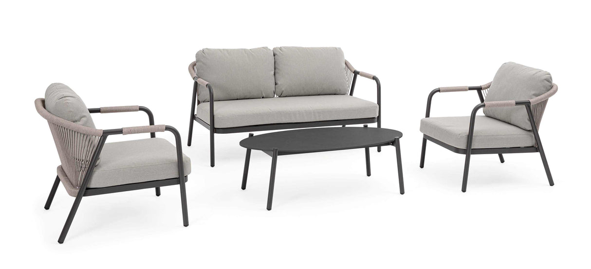 bizzotto bizzotto set salotto miravet divano 2 poltrone e tavolino antracite ean 8051836669000