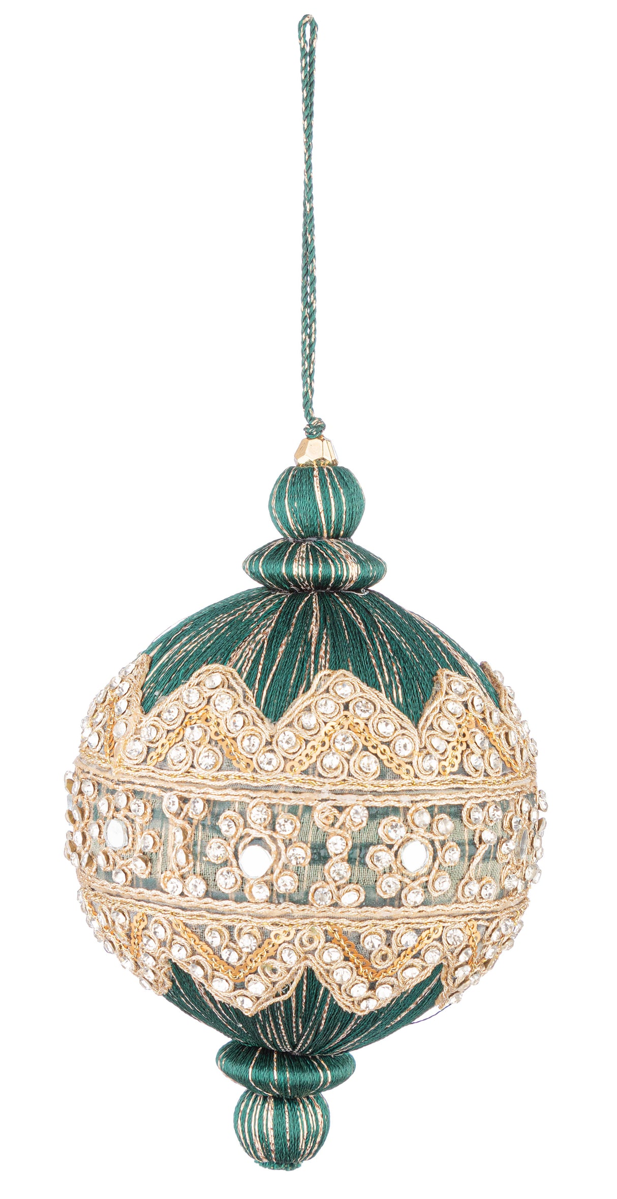 bizzotto bizzotto sfera di natale adorn d 100 mm h 150 mm con brillanti verde scuro ean 8051836739406