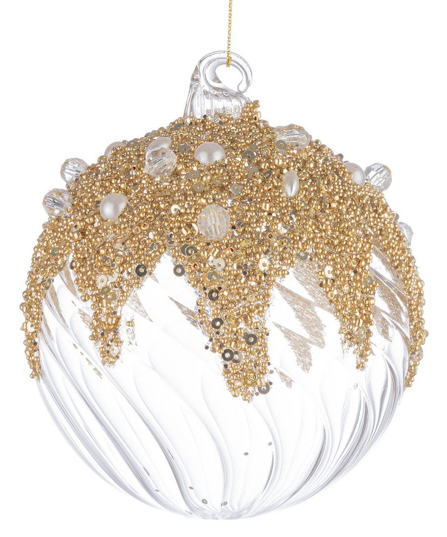 bizzotto bizzotto sfera di natale beautify d 100 mm vetro trasparente oro ean 8051836736931