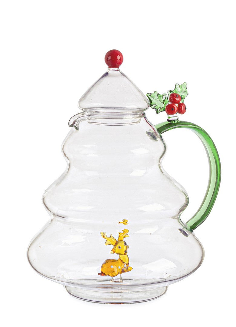 bizzotto bizzotto teiera di natale lavish con renna h 205 cm d 145 cm vetro con scatola regalo ean 8051836752252