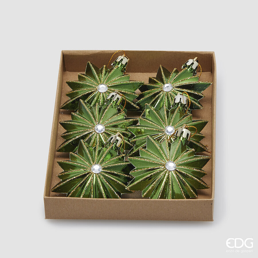edg enzo de gasperi edg enzo de gasperi addobbo astro di natale d 7 cm cf 6 pz green ean 8059824545107