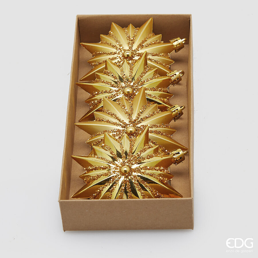 edg enzo de gasperi edg enzo de gasperi addobbo astro di natale d 9 cm cf 4 pz gold ean 8059824522702