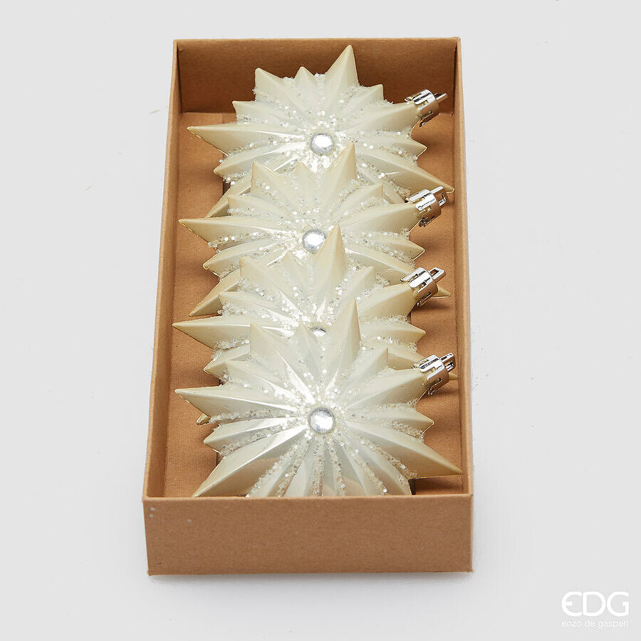 edg enzo de gasperi edg enzo de gasperi addobbo astro di natale d 9 cm cf 4 pz silver ean 8059824522726
