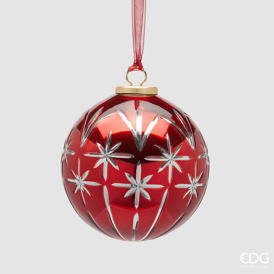 edg enzo de gasperi edg enzo de gasperi addobbo palla di natale stelle d 13 cm red ean 8059824562487