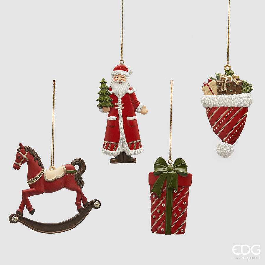 edg enzo de gasperi edg enzo de gasperi addobbo soggetti di natale ass doubleface h 10 cm xmas green red 1 pz ean 8059824544780