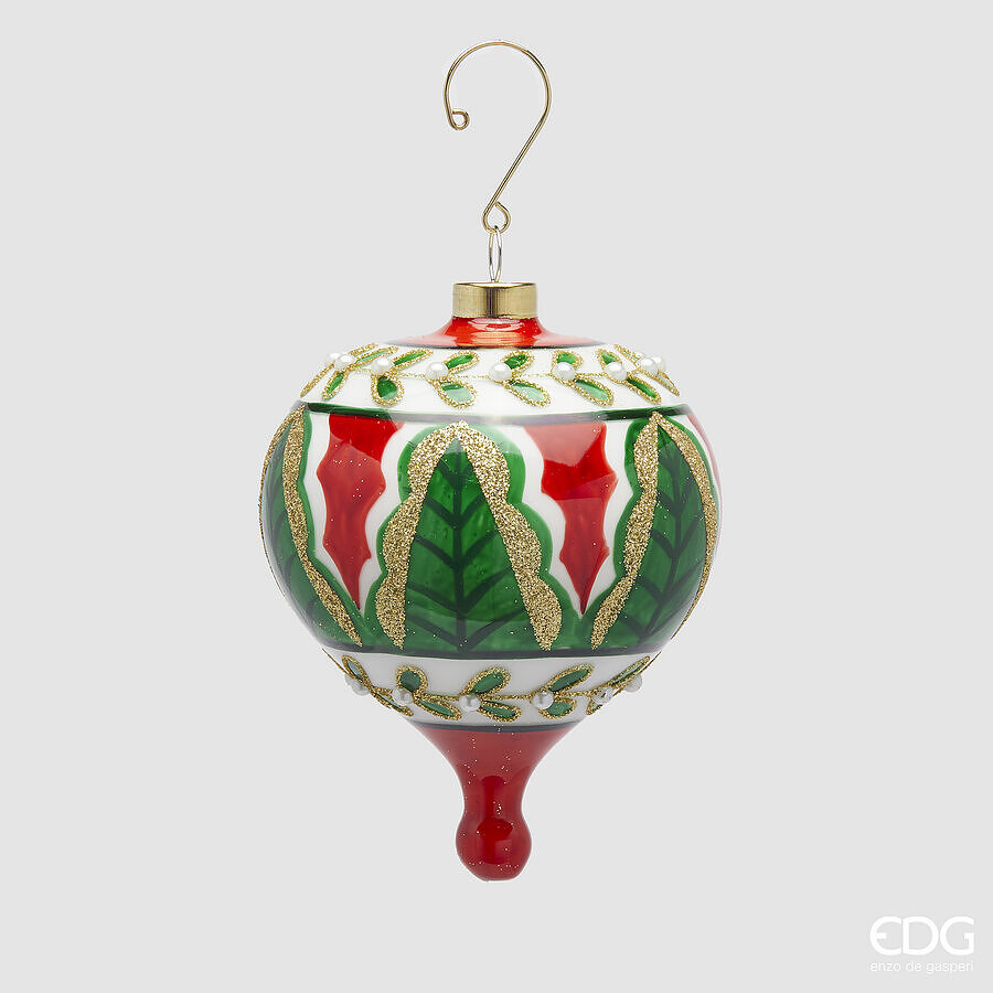 edg enzo de gasperi edg enzo de gasperi addobbo trottola di natale tirolo h 12 cm d 10 cm green red ean 8059824396112