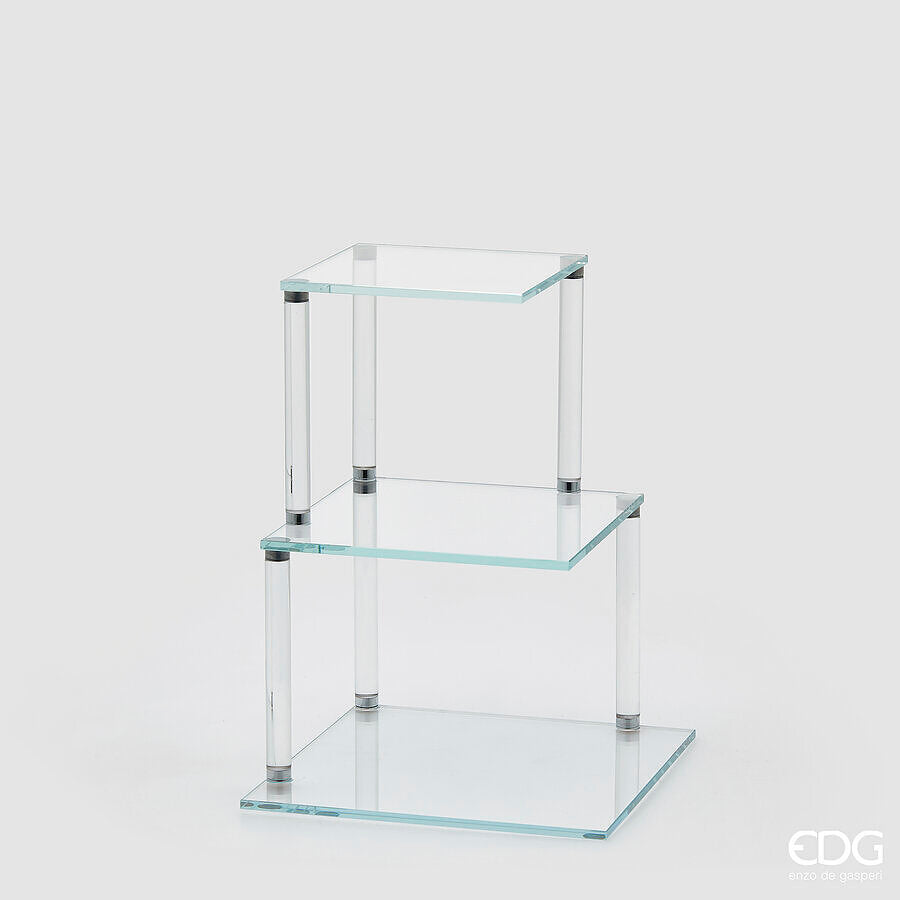 edg enzo de gasperi edg enzo de gasperi alzata decorativa splendor quadrata 3 piani h 38 cm l 30 cm l 30 cm vetro natural ean 8059824514981