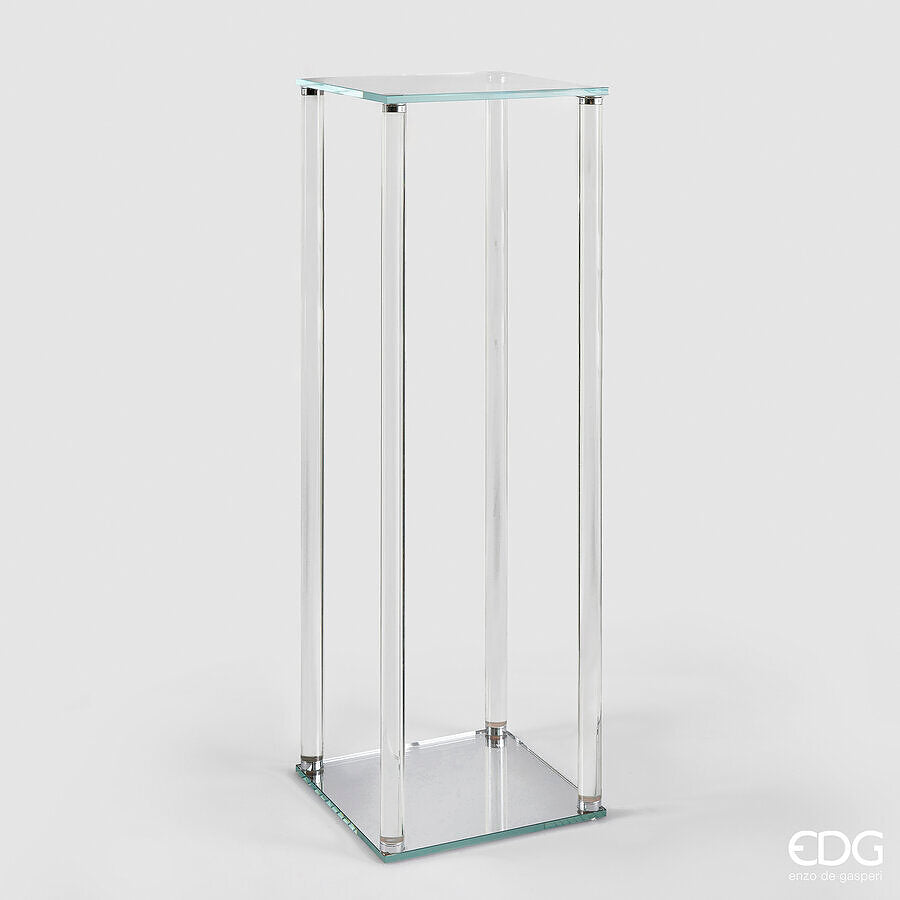 edg enzo de gasperi edg enzo de gasperi alzata decorativa splendor quadrata h 78 cm l 25 cm l 25 cm vetro natural ean 8059824574480