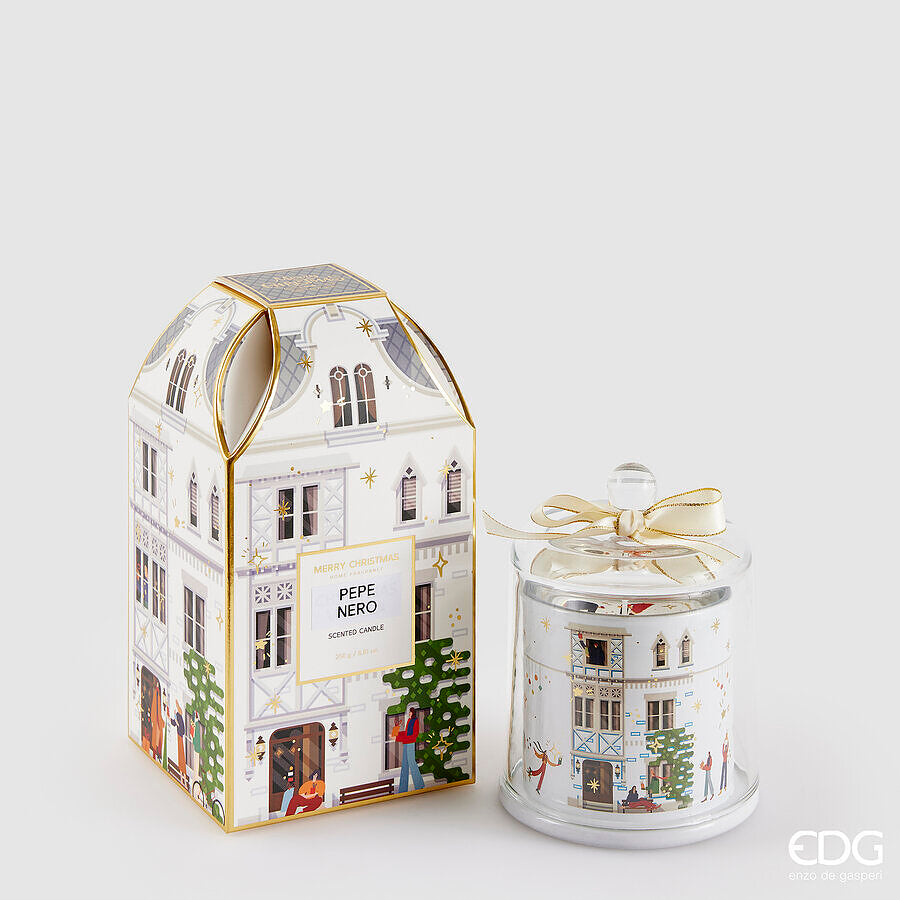 edg enzo de gasperi edg enzo de gasperi candela di natale rue de rivoli h 13 cm black pepper bianco ean 8059824556745