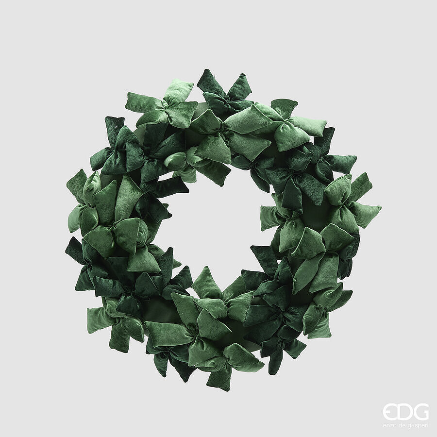 edg enzo de gasperi edg enzo de gasperi corona natalizia con fiocchi 70 cm verde decorazione di natale ean 8059824702371
