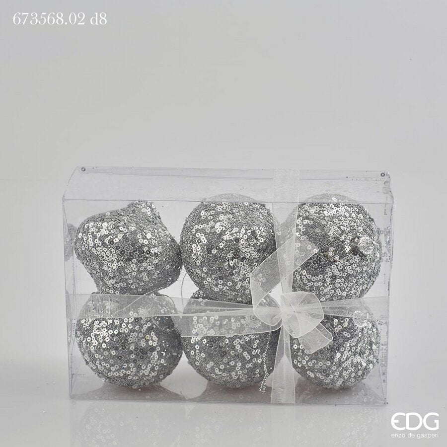 edg enzo de gasperi edg enzo de gasperi decorazione trottola di natale con paillettes d 8 cm cf 6 pz scatola con fiocco ean 8056372316661