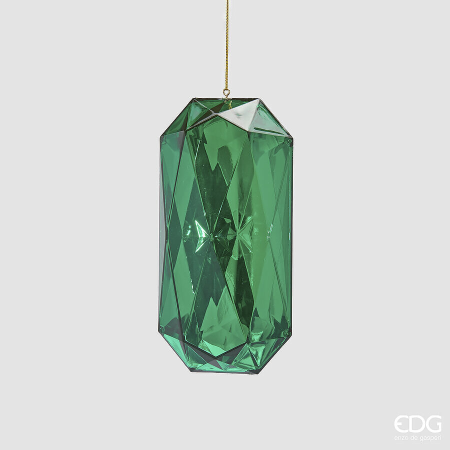 edg enzo de gasperi edg enzo de gasperi decoro diamante rettangolare di natale da appendere h 145 cm l 7 cm l 55 cm pp emerald green ean 8059824535085
