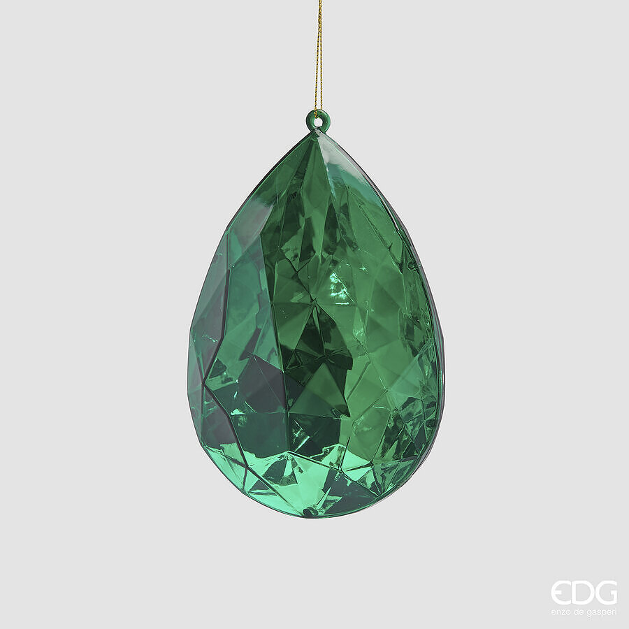 edg enzo de gasperi edg enzo de gasperi decoro diamante rettangolare di natale da appendere h 15 cm l 10 cm l 6 cm pp emerald green ean 8059824534507