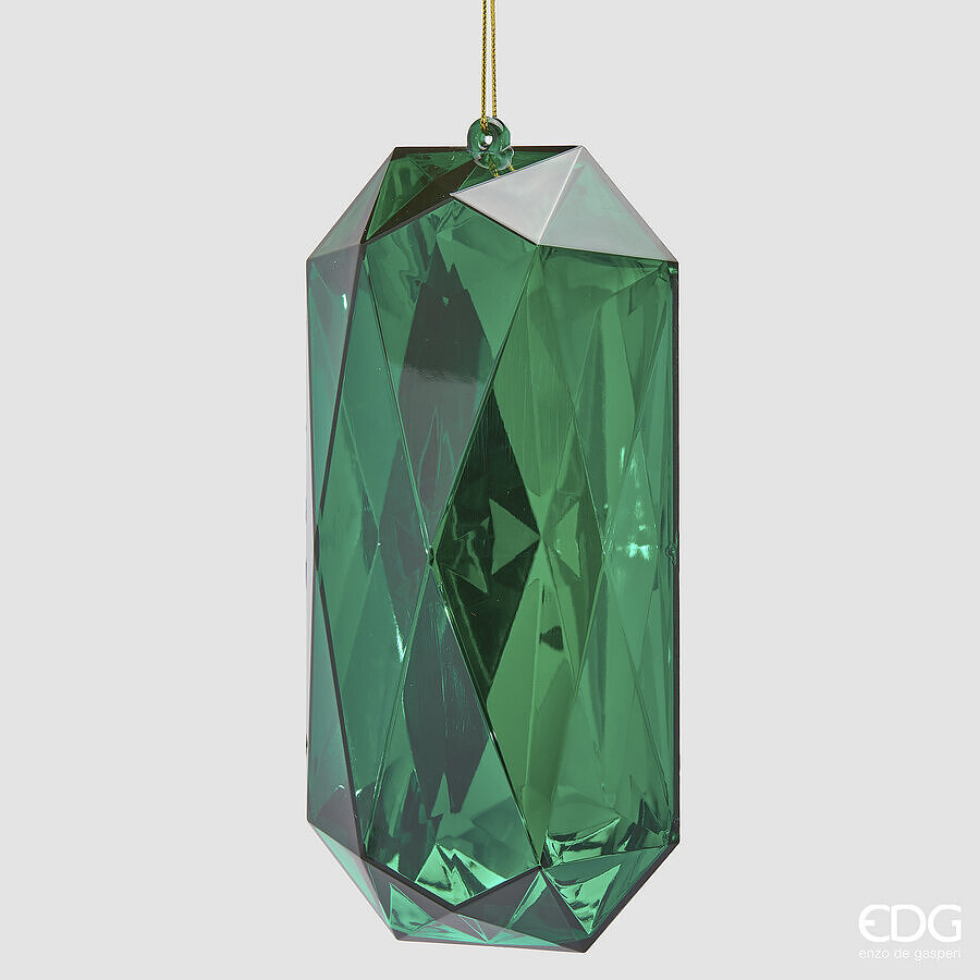 edg enzo de gasperi edg enzo de gasperi decoro diamante rettangolare di natale da appendere h 22 cm l 11 cm l 8 cm pp emerald green ean 8059824534668