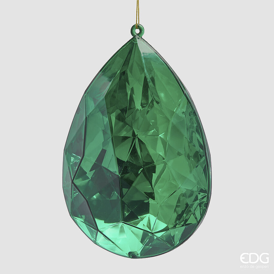 edg enzo de gasperi edg enzo de gasperi decoro diamante rettangolare di natale da appendere h 23 cm l 16 cm l 10 cm pp emerald green ean 8059824534101