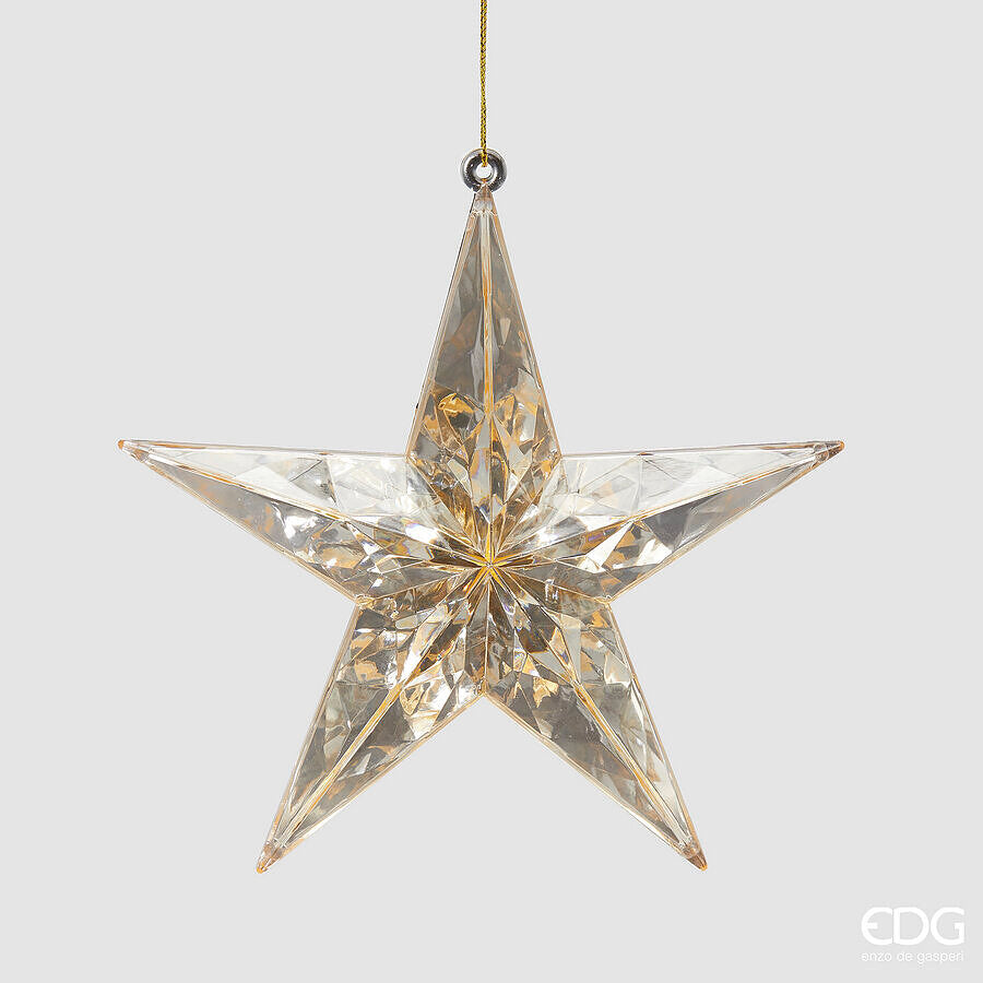 edg enzo de gasperi edg enzo de gasperi decoro diamante stella di natale da appendere l 35 cm d 135 cm pp champagne ean 8059824535924
