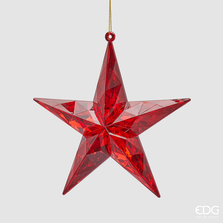 edg enzo de gasperi edg enzo de gasperi decoro diamante stella natale da appendere d 135 cm l 35 cm red ean 8059824535948