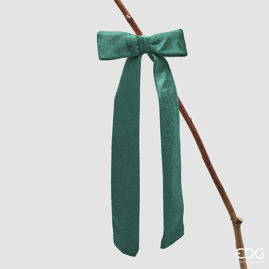 edg enzo de gasperi edg enzo de gasperi decoro fiocco di natale con clip h 30 cm l 13 cm velluto verde ean 8059824575852