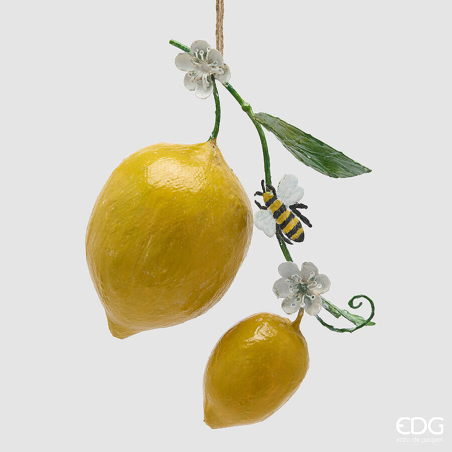 edg enzo de gasperi edg enzo de gasperi decoro limone da appendere pianta artificiale h 30 cm l 12 x 26 cm verde giallo ean 8059824628800