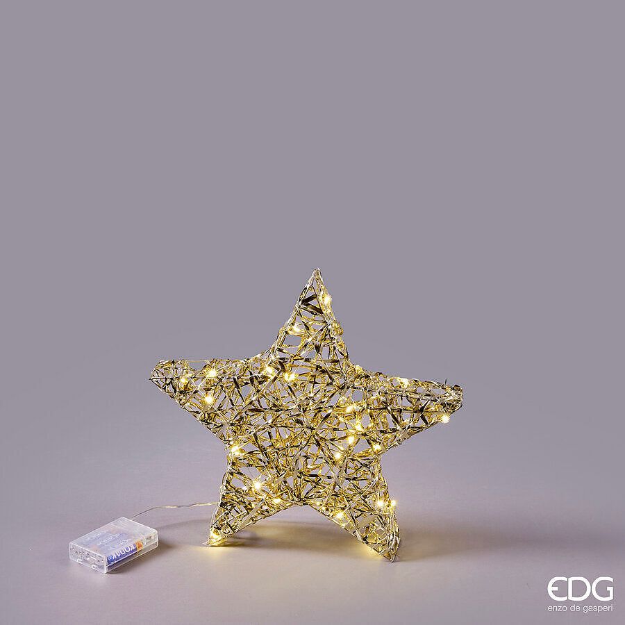 edg enzo de gasperi edg enzo de gasperi decoro stella natale intreccio 30 microled d 30 cm l 5 cm gold ean 8059824546067