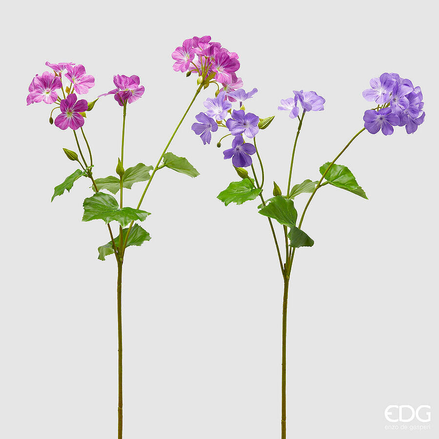 edg enzo de gasperi edg enzo de gasperi geranio ramo con foglie ass h 75 cm pianta artificiale violet mix 1 pz ean 8059824490247