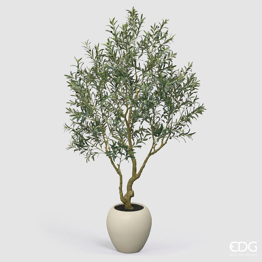edg enzo de gasperi edg enzo de gasperi olivo vogue con vaso pianta artificiale h 240 cm verde ean 8059824607478