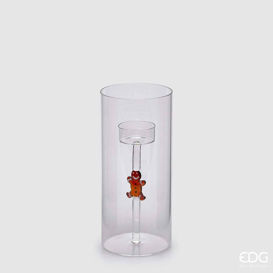 edg enzo de gasperi edg enzo de gasperi portacandela cilindro marzapane di natale h 20 cm d 9 cm brown ean 8059824368751