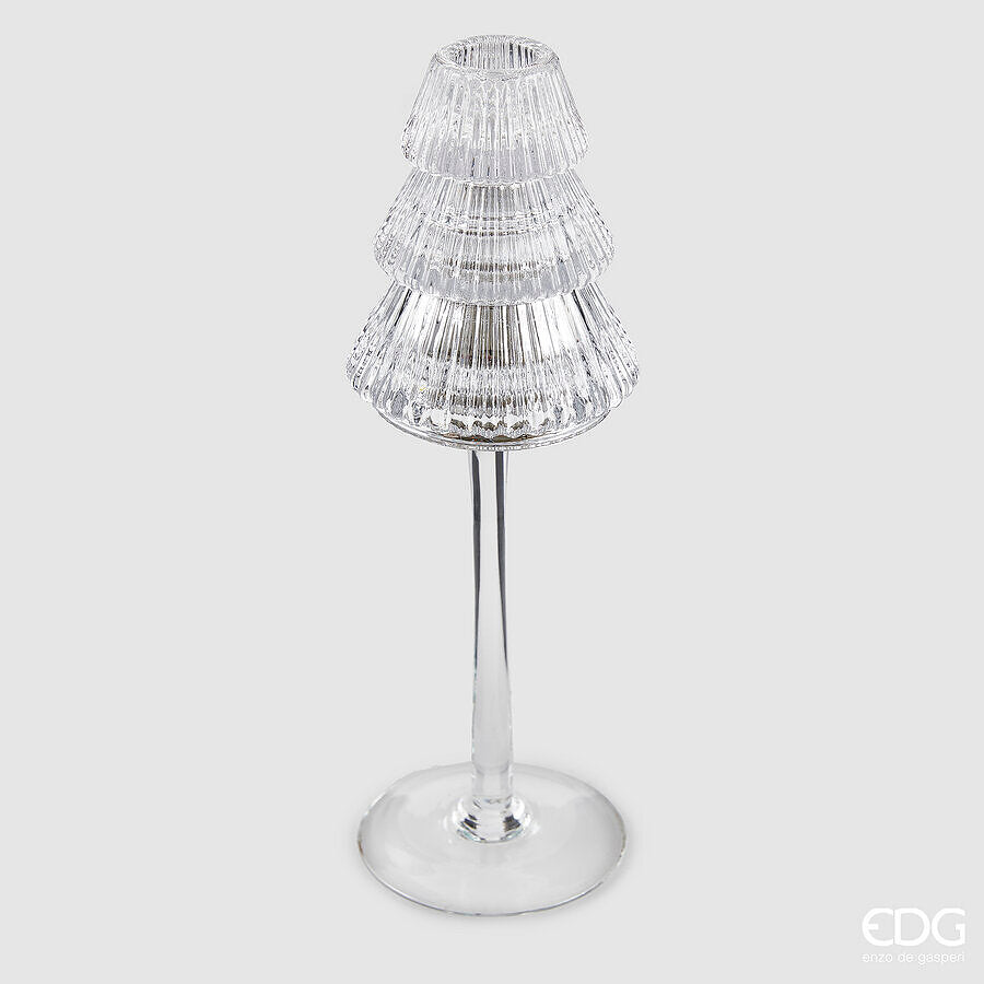 edg enzo de gasperi edg enzo de gasperi portacandela pino di natale h 25 cm d 8 cm piede calice silver ean 8059824548689