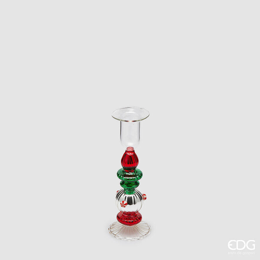 edg enzo de gasperi edg enzo de gasperi portacandela strati di natale h 155 cm d 5 cm green red ean 8059824572110