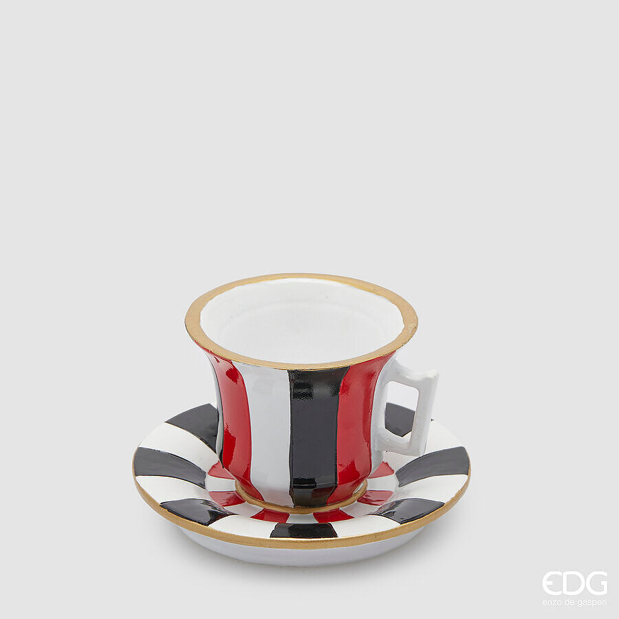 edg enzo de gasperi edg enzo de gasperi portacandela tazza natale h 75 cm d 12 cm white black ean 8059824560681