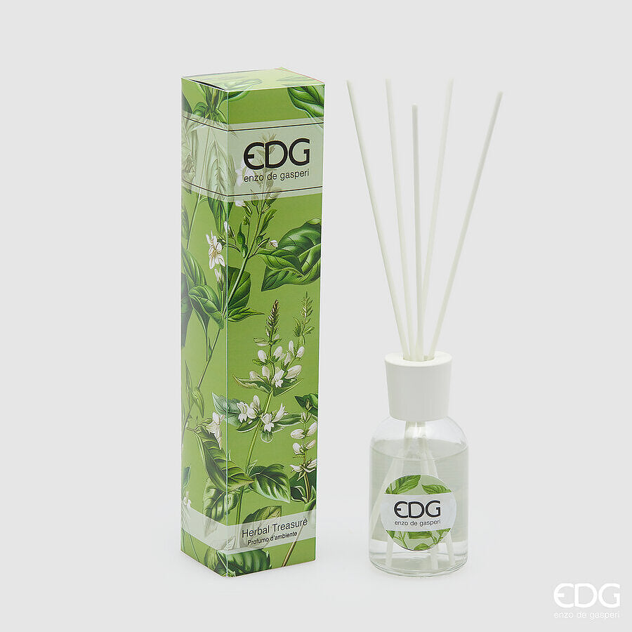 edg enzo de gasperi edg enzo de gasperi profumatore bottiglia 100 ml con bastoncini herbal treasure ean 8059824454645