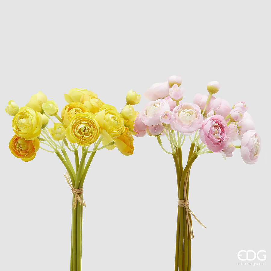 edg enzo de gasperi edg enzo de gasperi ranuncolo bouquet x6 ass h 30 cm pianta artificiale mix giallo 1 pz ean 8059824474872
